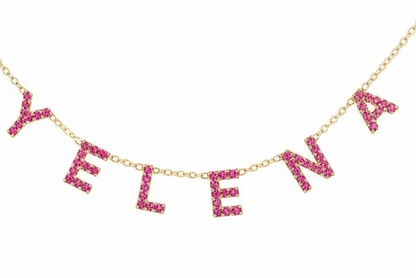 Collier Yelena cristaux rose